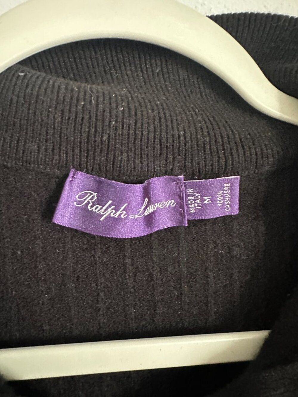 Ralph Lauren Purple Label Luxury Cashmere Black Sweater Women’s M Made In Italy - Picture 3 of 12